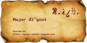 Major Ágost névjegykártya